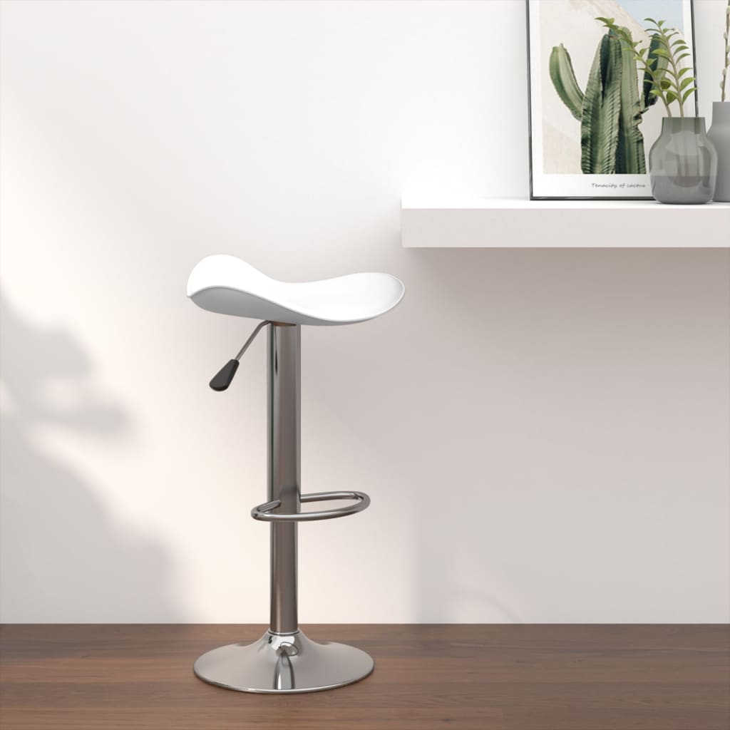 vidaXL Tabouret de bar Blanc Acier chromé et similicuir