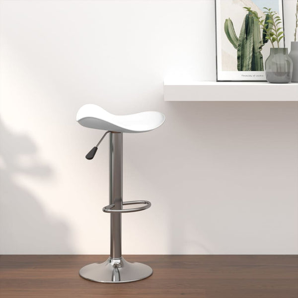 vidaXL Tabouret de bar Blanc Acier chromé et similicuir