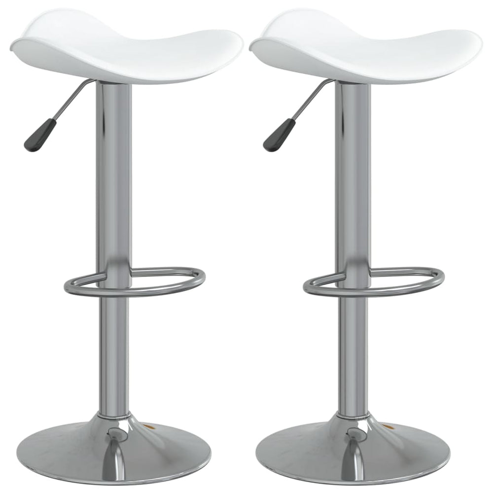 Barhocker 2er Set Weiß Kunstleder