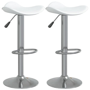 Barhocker 2er Set Weiß Kunstleder