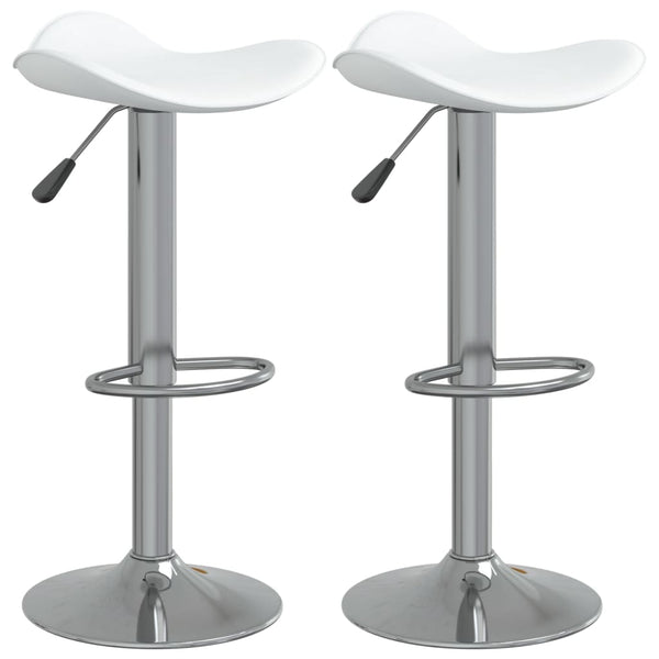 Barhocker 2er Set Weiß Kunstleder