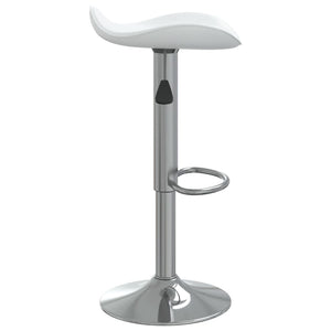 Barhocker 2er Set Weiß Kunstleder