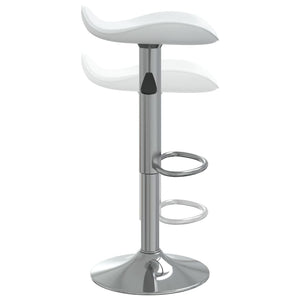 Barhocker 2er Set Weiß Kunstleder