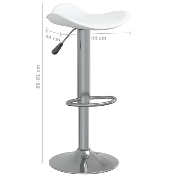 Barhocker 2er Set Weiß Kunstleder