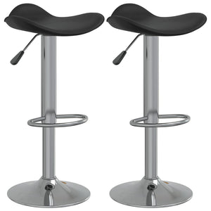 vidaXL Tabourets de bar 2 pcs Noir Acier chromé et similicuir