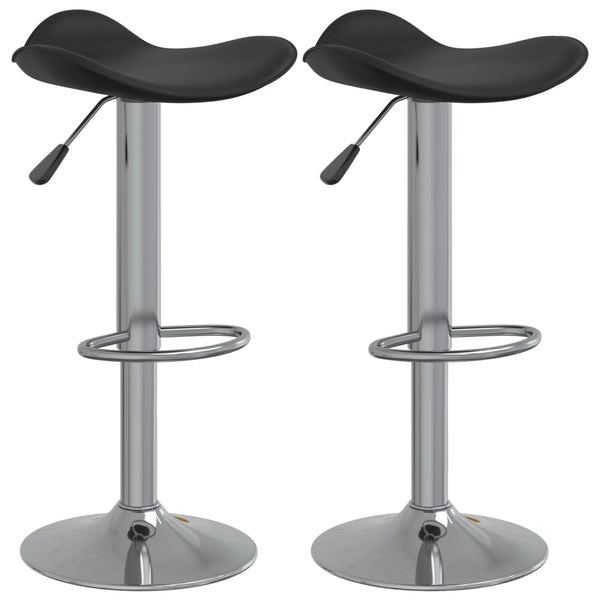 vidaXL Tabourets de bar 2 pcs Noir Acier chromé et similicuir