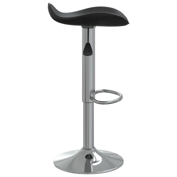 vidaXL Tabourets de bar 2 pcs Noir Acier chromé et similicuir
