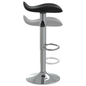 vidaXL Tabourets de bar 2 pcs Noir Acier chromé et similicuir