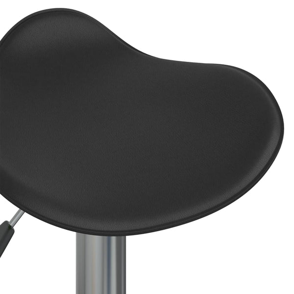vidaXL Tabourets de bar 2 pcs Noir Acier chromé et similicuir