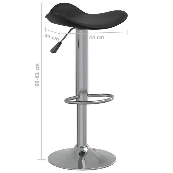 vidaXL Tabourets de bar 2 pcs Noir Acier chromé et similicuir