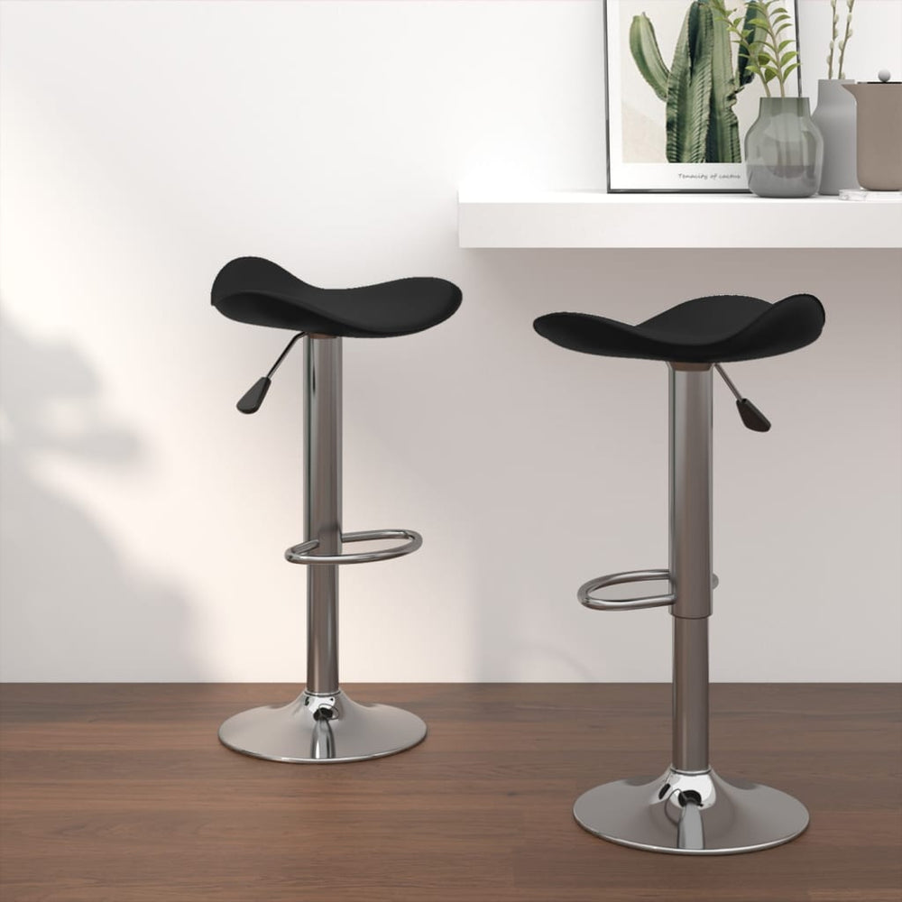Barhocker Set, Schwarz & Verchromt, 2 Stück