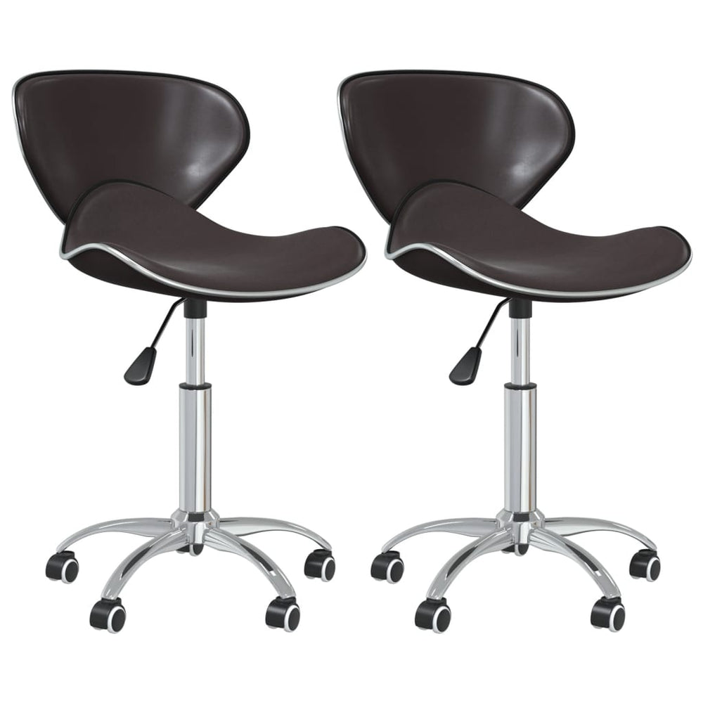 Drehbare Esszimmerstühle Braun Kunstleder 2er Set