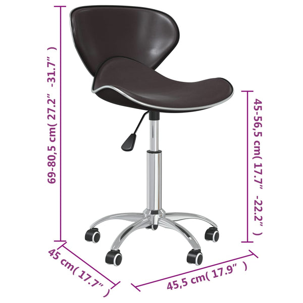 Drehbare Esszimmerstühle Braun Kunstleder 2er Set