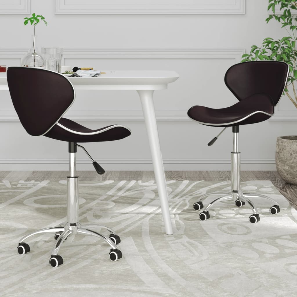 Drehbare Esszimmerstühle Braun Kunstleder 2er Set
