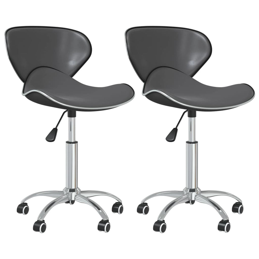 Drehbare Esszimmerstühle Grau Kunstleder, 2er-Set