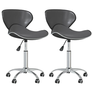 Drehbare Esszimmerstühle Grau Kunstleder, 2er-Set