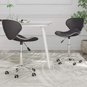 Drehbare Esszimmerstühle Grau Kunstleder, 2er-Set