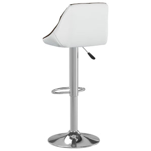 Barhocker 2er Set Braun Weiß Kunstleder