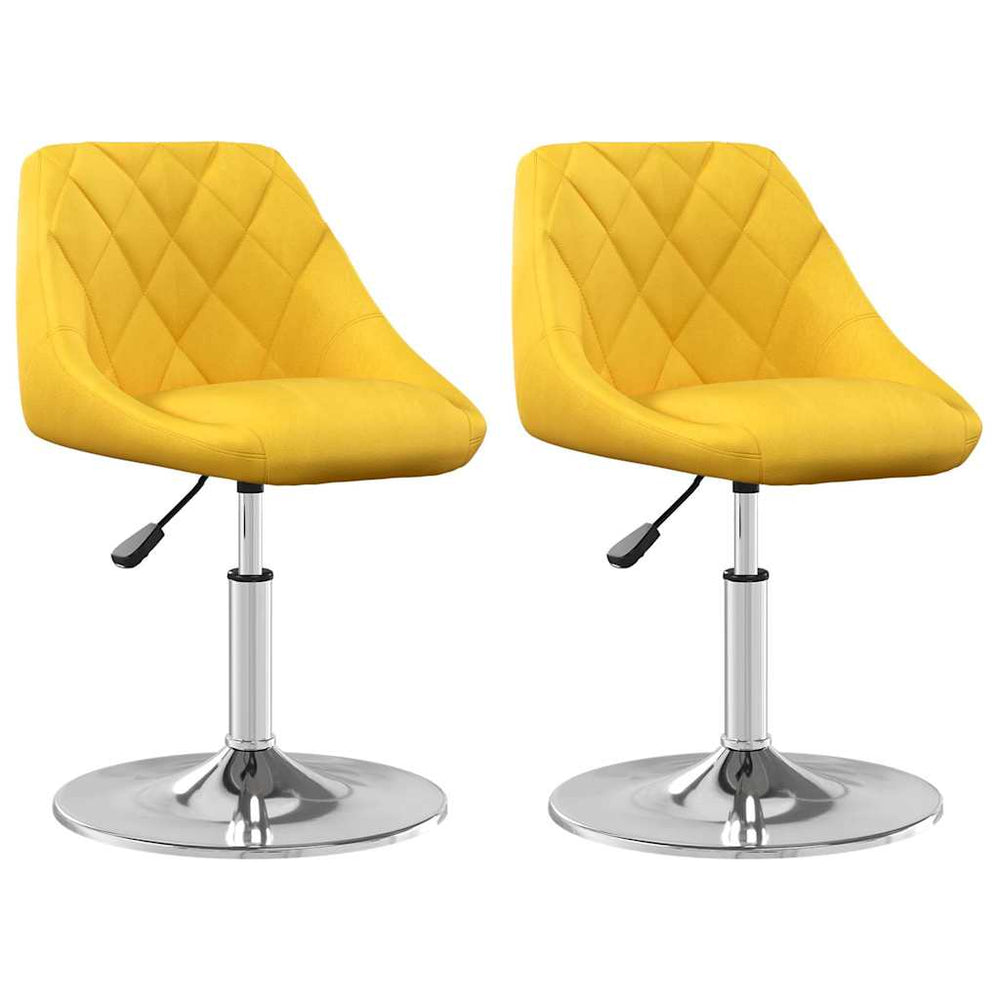 Senfgelbe Samt Esszimmerstühle, 2er-Set