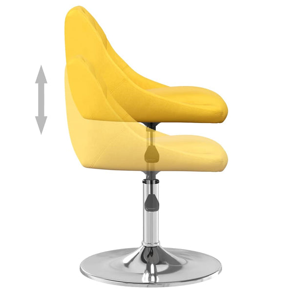 Senfgelbe Samt Esszimmerstühle, 2er-Set
