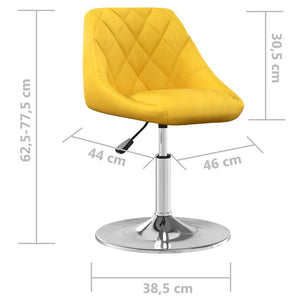 Senfgelbe Samt Esszimmerstühle, 2er-Set