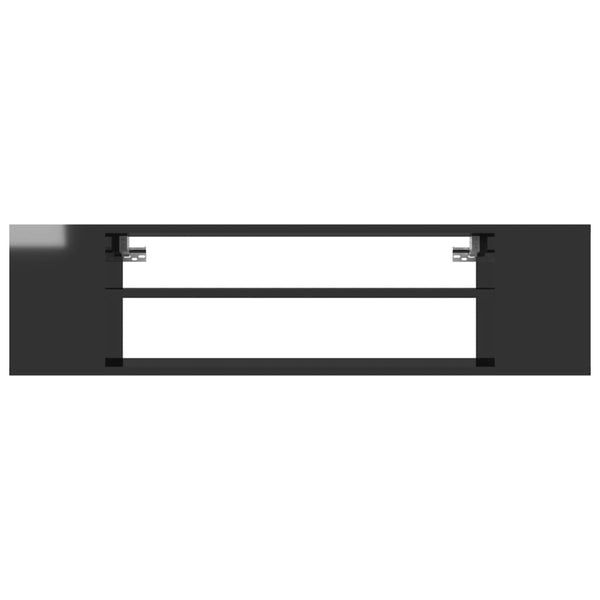 TV-Hängeschrank, Hochglanz Schwarz, 100 cm