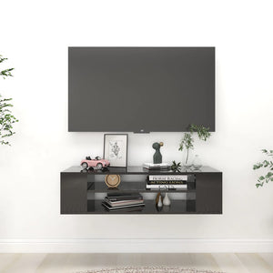 TV-Hängeschrank, Hochglanz Schwarz, 100 cm