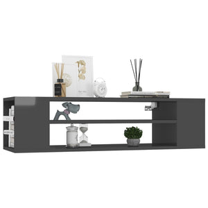 TV-Hängeschrank, Hochglanz Grau, 100 cm