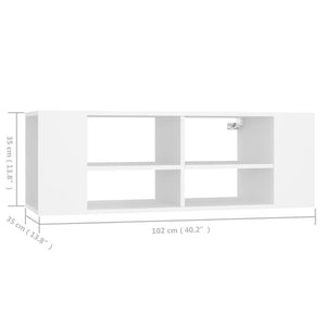 Weiße TV-Wandkonsole 102 cm
