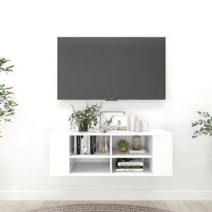 Weiße TV-Wandkonsole 102 cm