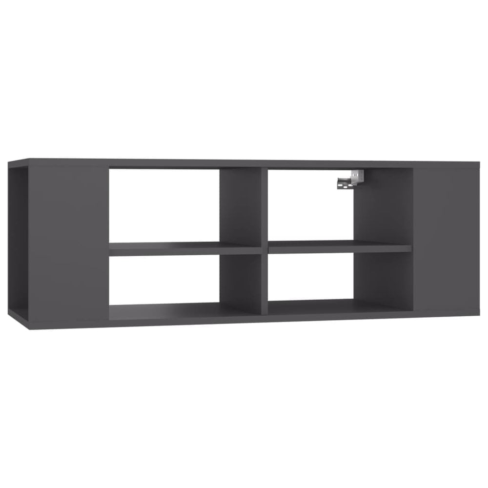 vidaXL Meuble TV mural gris 102x35x35 cm Aggloméré