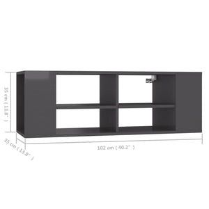 Grauer TV-Wandschrank 102 cm