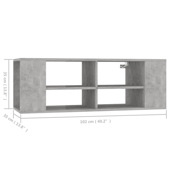 TV-Wandschrank Betongrau 102 cm