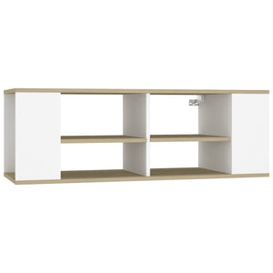 vidaXL Meuble TV mural Chêne Sonoma blanc 102 x 35 x 35 cm Bois d'ingénierie