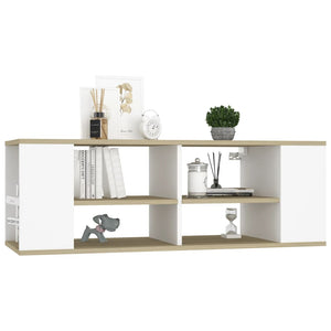 vidaXL Meuble TV mural Chêne Sonoma blanc 102 x 35 x 35 cm Bois d'ingénierie