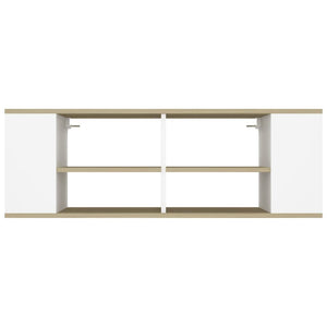 vidaXL Meuble TV mural Chêne Sonoma blanc 102 x 35 x 35 cm Bois d'ingénierie