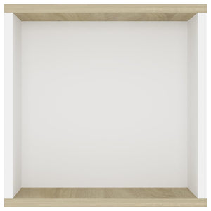 vidaXL Meuble TV mural Chêne Sonoma blanc 102 x 35 x 35 cm Bois d'ingénierie
