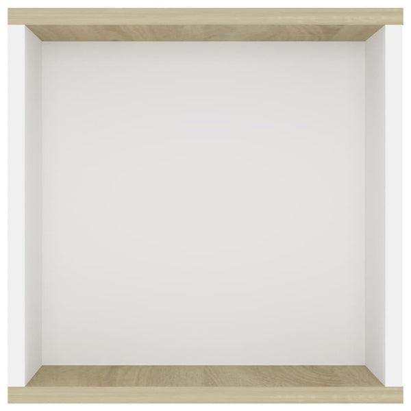 vidaXL Meuble TV mural Chêne Sonoma blanc 102 x 35 x 35 cm Bois d'ingénierie