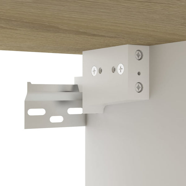 vidaXL Meuble TV mural Chêne Sonoma blanc 102 x 35 x 35 cm Bois d'ingénierie