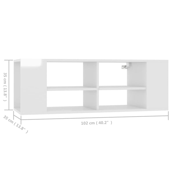 TV-Wandschrank Hochglanz Weiß 102 cm
