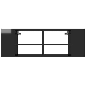 TV-Wandschrank Schwarz Hochglanz 102cm