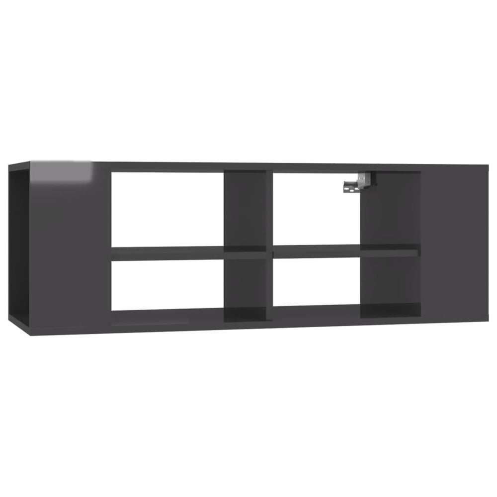 Meuble TV mural vidaXL gris brillant 102x35x35 cm Aggloméré