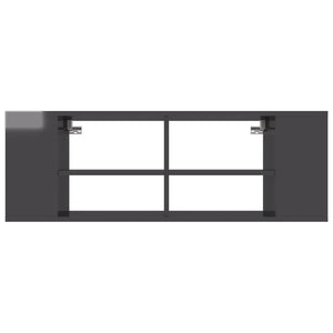Meuble TV mural vidaXL gris brillant 102x35x35 cm Aggloméré