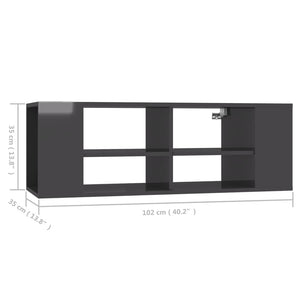 Meuble TV mural vidaXL gris brillant 102x35x35 cm Aggloméré