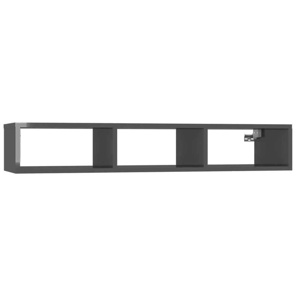 Hochglanz Wandregal Grau 102cm