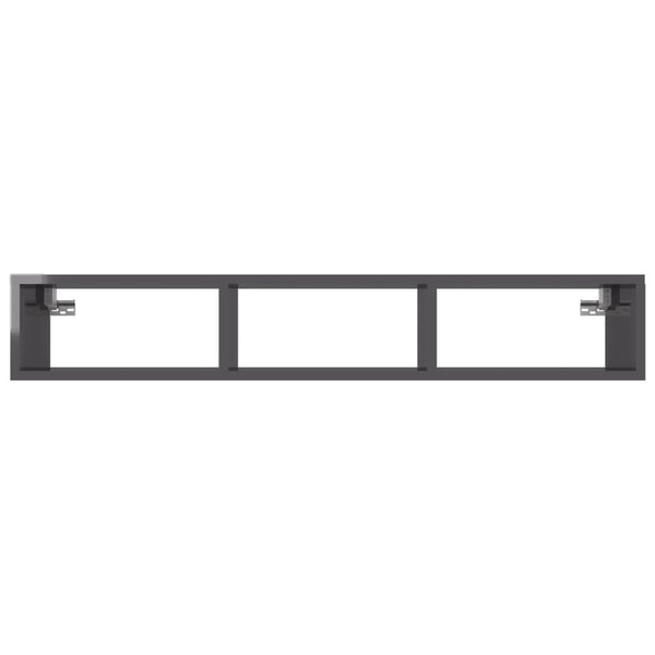 Hochglanz Wandregal Grau 102cm
