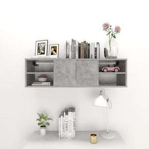 Betongraues Wandregal, 102 cm