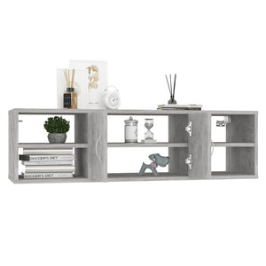Betongraues Wandregal, 102 cm