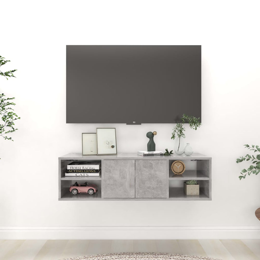 Betongraues Wandregal, 102 cm