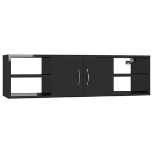 vidaXL Étagère murale Noir brillant 102x30x29 cm Aggloméré